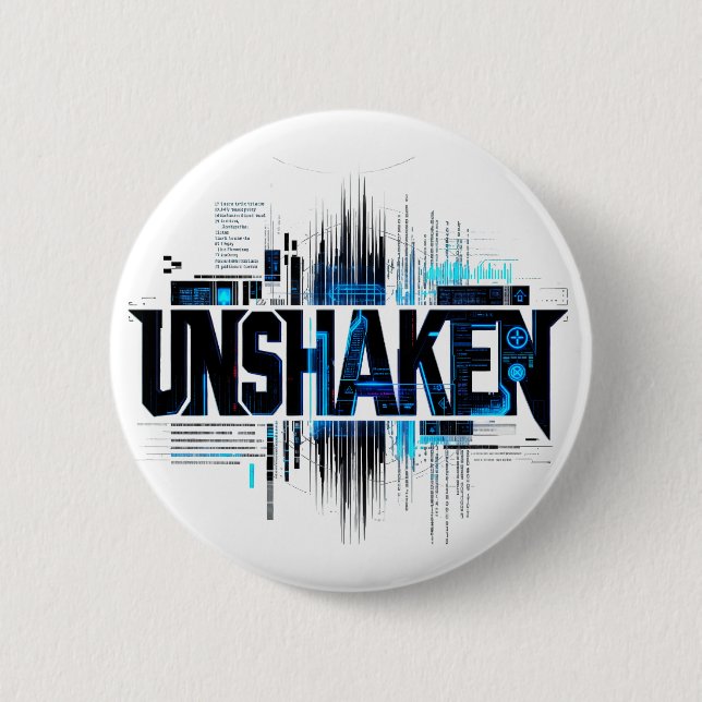 UNSHAKEN Cyberpunk Button Pin (Front)
