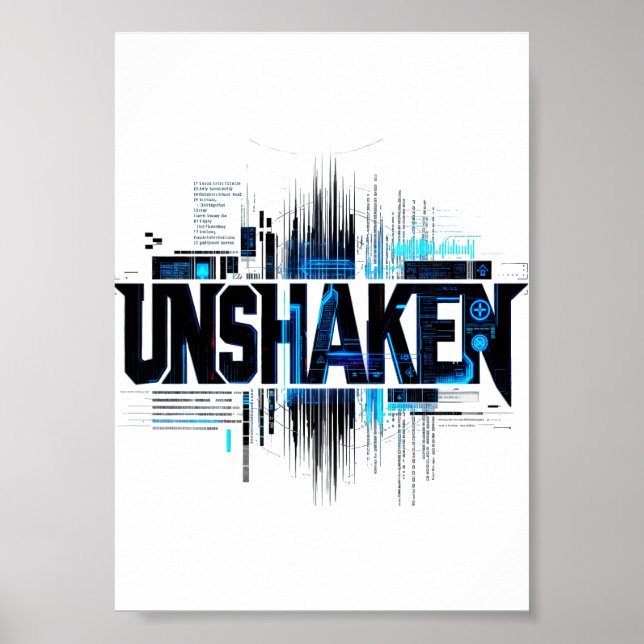 UNSHAKEN Cyberpunk Typography Poster (Front)