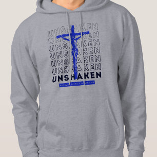 Unshaken - Faith Bible Gospel Graphic Grey Hoodie