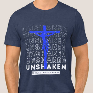 Unshaken - Gospel Spiritual Religious Navy Blue Tri-Blend Shirt