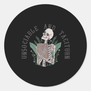 Unsociable And Taciturn Jane Austen Pride & Pr Classic Round Sticker
