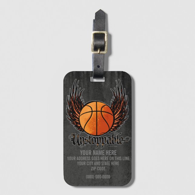 Unstoppable (Basketball) Luggage Tag (Front Vertical)