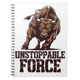 Unstoppable Bull: Raw Power in Motion Notebook