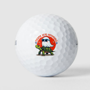 Unstoppable Ghost and Turtle Adventure Design  Golf Balls