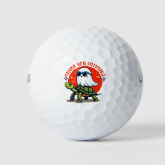 Unstoppable Ghost and Turtle Adventure Design  Golf Balls