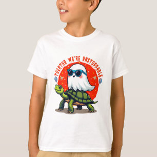 Unstoppable Ghost and Turtle Adventure Design T-Shirt