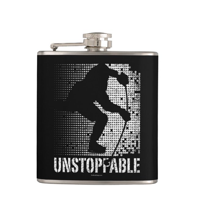 Unstoppable (Hockey) Hip Flask (Front)