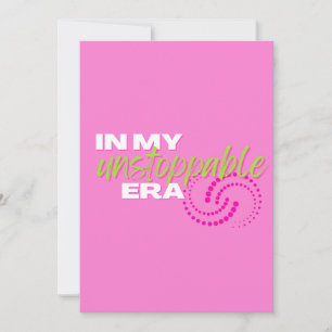 Unstoppable, In my Unstoppable Era, Preppy, Pink Holiday Card