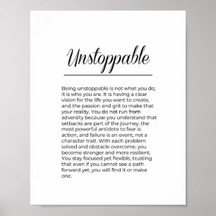 UNSTOPPABLE Inspirational Motivational Wall Art