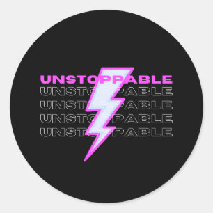 Unstoppable, Motivational, Inspirational Classic Round Sticker
