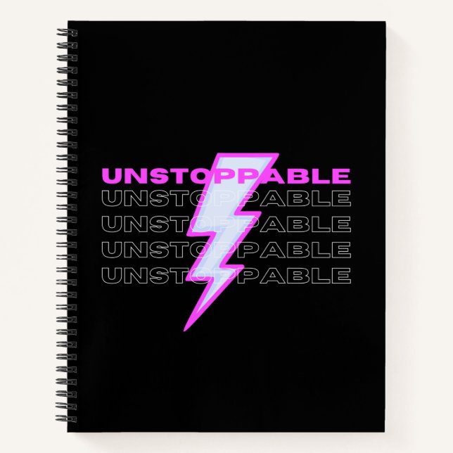 Unstoppable, Motivational, Inspirational Notebook (Front)
