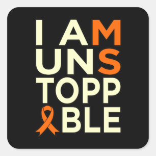 Unstoppable Multiple Sclerosis Awareness Support G Square Sticker