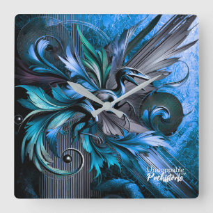 Unstoppable Raptor – Fuel Strength, Rule the Wild Square Wall Clock