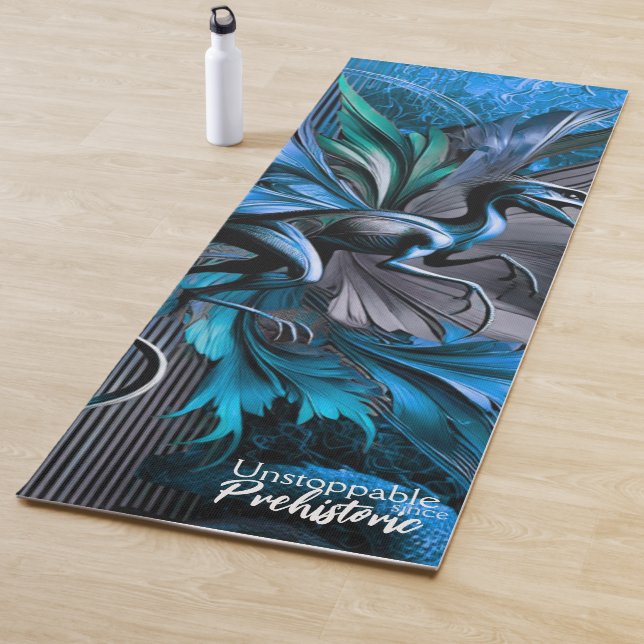 Unstoppable Raptor – Fuel Strength, Rule the Wild Yoga Mat (In Situ)