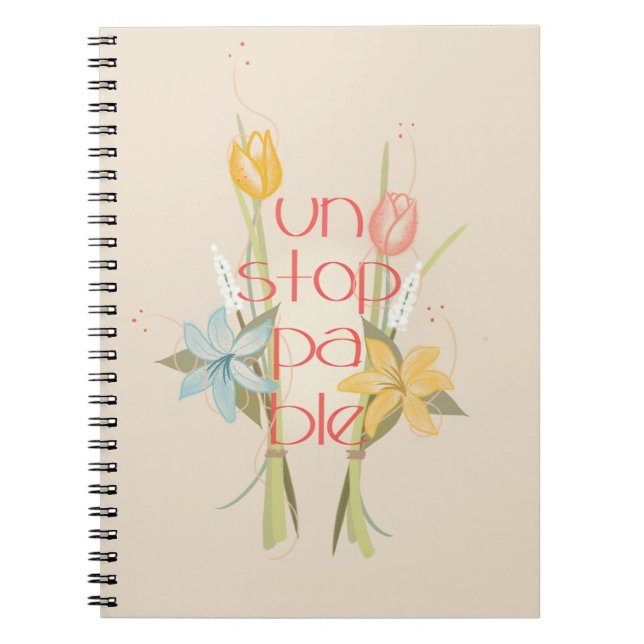 Unstoppable Tulip Floral Planner Notebook (Front)