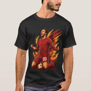Unstoppable Victory – Bold Red Soccer Celebration T-Shirt