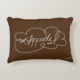 UNSTOPPABLE will - Bold CloudS - White Script Decorative Cushion