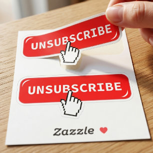 Unsubscribe Button Laptop Decal   Sarcastic Humour