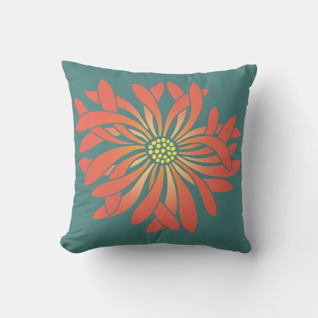 Untamed Coral Flower Cushion (Front)