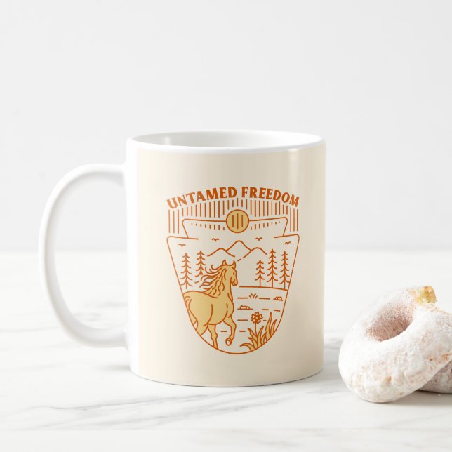 Untamed Freedom Horse Coffee Mug (With Donut)