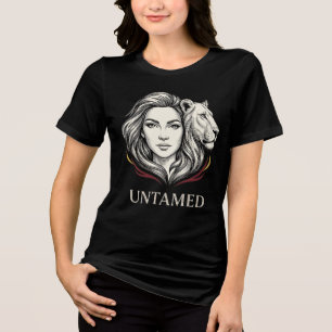 Untamed Lioness Woman Feminine Wildlife Portrait Tri-Blend Shirt