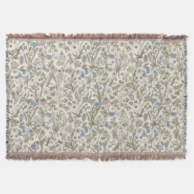 Untamed Petals Throw Blanket (Front)