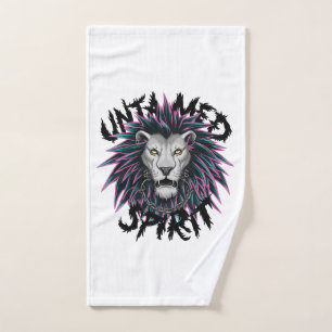 Untamed Spirit Punk Lion Design Hand Towel