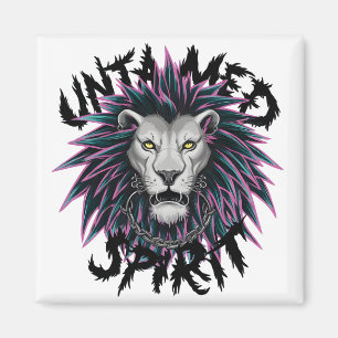 Untamed Spirit Punk Lion Design  Magnet