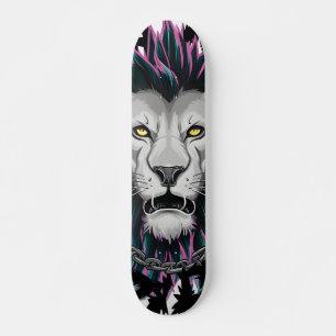 Untamed Spirit Punk Lion Design  Skateboard
