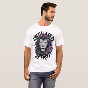Untamed Spirit Punk Lion Design T-Shirt