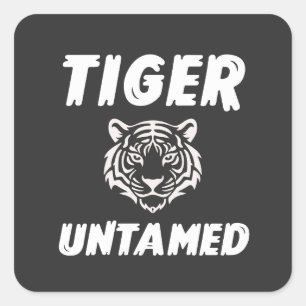 Untamed Tiger Graphic  – Bold Wild Animal S Square Sticker