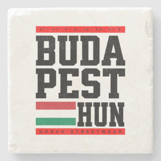 Untersetzer aus Marmor mit Koordinaten Retro-Style Stone Coaster