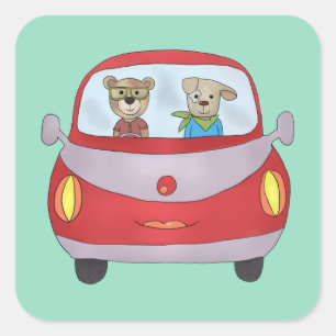 Unterwegs  square sticker