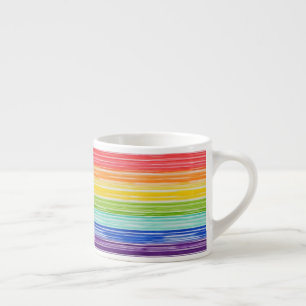 Untidy rainbow stripes espresso cup