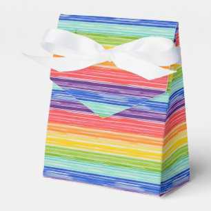 Untidy rainbow stripes favour box