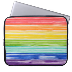 Untidy rainbow stripes laptop sleeve