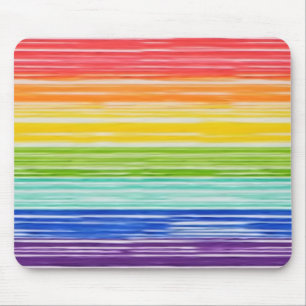 Untidy rainbow stripes mouse mat