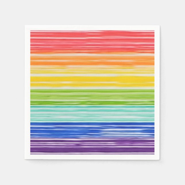 Untidy rainbow stripes napkin (Front)