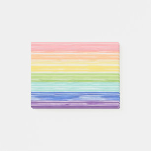Untidy rainbow stripes post-it notes