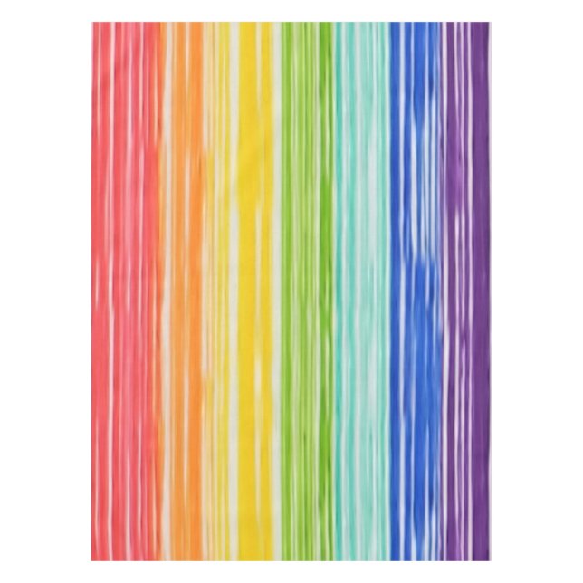 Untidy rainbow stripes tablecloth (Front)