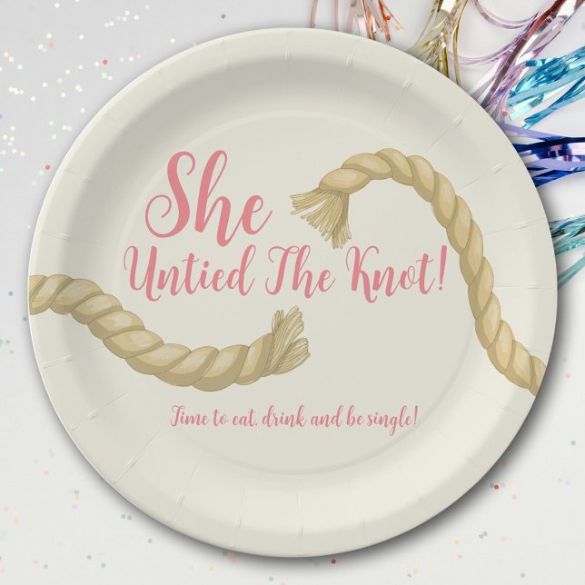 Untie The Knot Divorce Party  Paper Plate (Creator Uploaded)