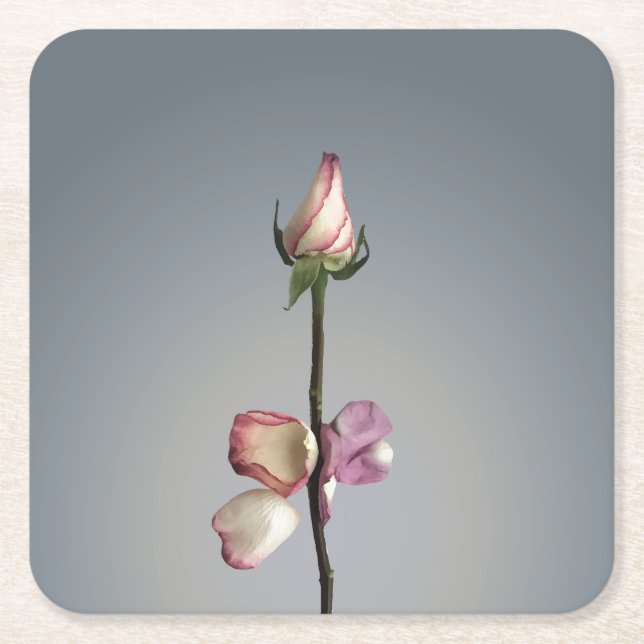 Until the last petal... square paper coaster (Front)