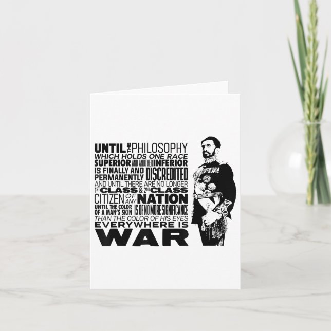 Until The Philosophy Haile Selie War Speech Reggae Card (Front)