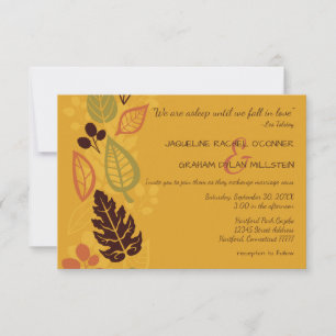 "Until We Fall In Love"-3x5Fall Wedding Invitation