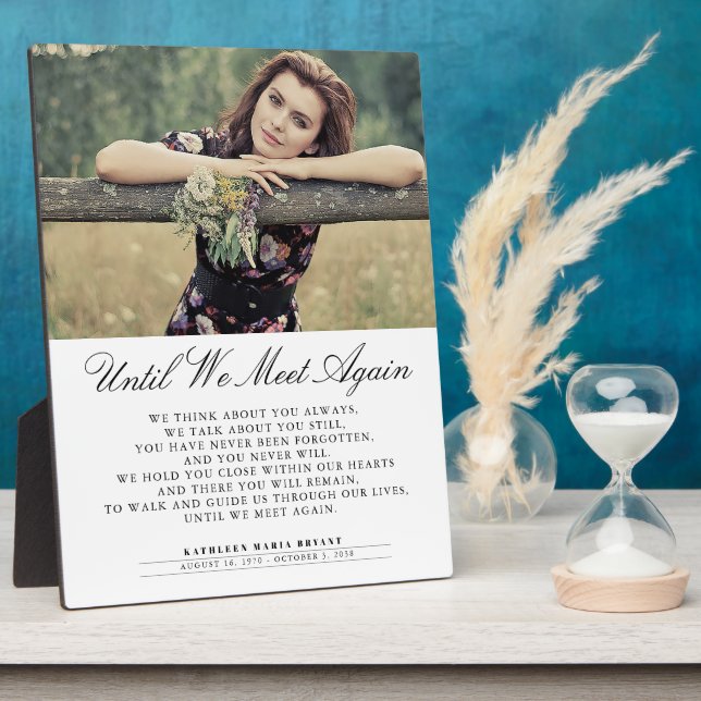 Until We Meet Again Funeral Photo Plaque (Side)