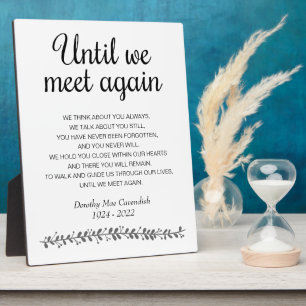 Until We Meet Again Funeral Poem Memorial Plaque