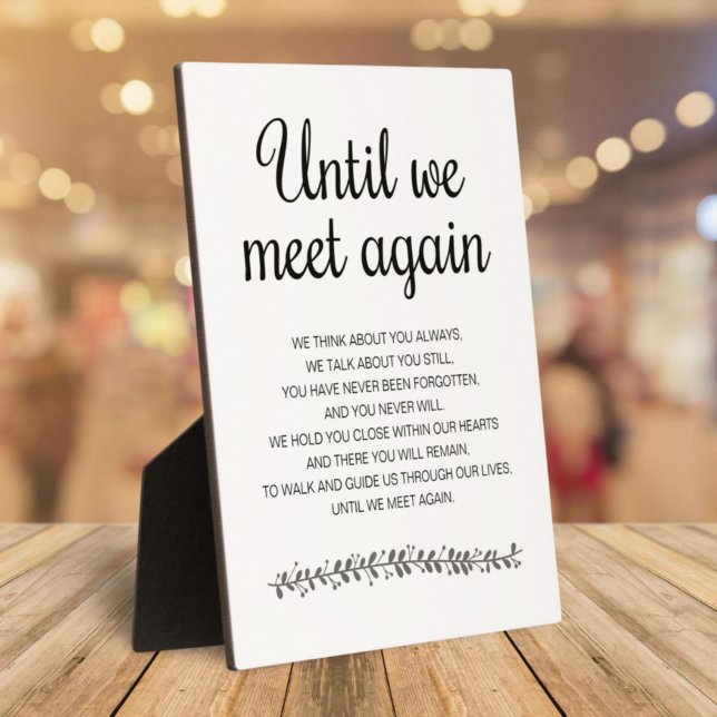 Until We Meet Again Modern Wedding Memorial Plaque (Creator Uploaded)