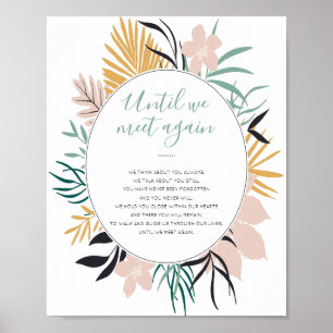Until We Meet Again Tropical Memorial Wedding Poster