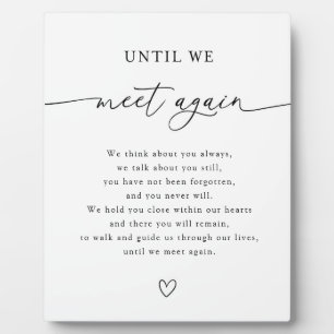 Until We Meet Again Wedding Memory Table Plaque