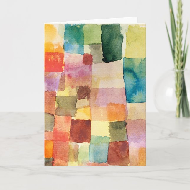 Untitled abstract watercolor squares - Paul Klee Card (Front)